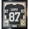 Framed Autographed/Signed Dave Casper 35x39 HOF 02 Oakland Las Vegas Black Football Jersey Beckett BAS COA