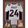 Framed Autographed/Signed Champ Bailey 35x39 Denver White Football Jersey Beckett BAS COA