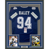 Framed Autographed/Signed Charles Haley 35x39 Dallas Blue Football Jersey JSA COA by Hall of Fame Sports Memorabilia