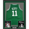 Framed Autographed/Signed Charlie Scott 35x39 Boston Green Basketball Jersey JSA COA by Hall of Fame Sports Memorabilia