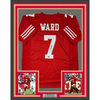 Framed Autographed/Signed Charvarius Ward 35x39 San Francisco Red Football Jersey Beckett BAS COA by Hall of Fame Sports Memorabilia