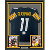 Framed Autographed/Signed Chase Claypool 35x39 Pittsburgh Black Football Jersey Beckett BAS COA