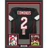 Framed Autographed/Signed Chase Edmonds 35x39 Arizona Black Football Jersey JSA COA