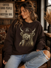 Highland Cow Hot Mess Coffee Graphic Crew Sweatshirt by Ocean & 7th