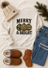 Merry & Bright Camo Leopard Check Bulbs Graphic Sweatshirt by Ocean & 7th