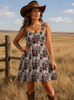 Howdy Partner Chiffon Ruffle Strap Mini Dress by Neon Spur