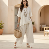 Women’s Beach Vacation Two Piece Set – Loose Summer Outfit by FitiqueFit