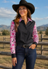 Disco Cowgirl Button Up Rodeo Shirt Blouse by Neon Spur