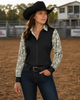 Runnin' For The Benjis Button Up Rodeo Shirt Blouse by Neon Spur