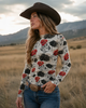 Ace Of Roses Long Sleeve Mesh Top by Neon Spur