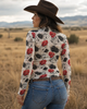 Ace Of Roses Long Sleeve Mesh Top by Neon Spur