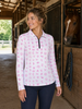 Neon Spur Brand Babe Quarter Zip Sun Shirt - White by Neon Spur