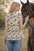 Countryside Canter Short Sleeve Ruffle Top by Neon Spur