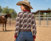 Howdy Partner Button Up Rodeo Shirt Blouse by Neon Spur
