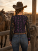 Neon Spur Brand Babe Lace Sleeve Top by Neon Spur