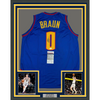 Framed Autographed/Signed Christian Braun 35x39 Denver Royal Blue Basketball Jersey JSA COA