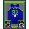 Framed Autographed/Signed Christian Laettner 35x39 Minnesota Blue Basketball Jersey PSA/DNA COA