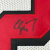 Framed Autographed/Signed Christian McCaffrey 35x39 San Francisco White Alternate Football Jersey JSA COA