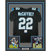 Framed Autographed/Signed Christian McCaffrey 35x39 Carolina Black Football Jersey Beckett BAS COA