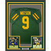 Framed Autographed/Signed Christian Watson 35x39 Green Bay Color Rush Green Football Jersey Beckett BAS COA
