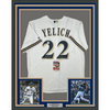 Framed Autographed/Signed Christian Yelich 35x39 18 NL MVP Milwaukee Brewers White Cool Base Baseball Jersey JSA COA
