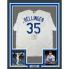Framed Autographed/Signed Cody Bellinger 35x39 Los Angeles LA Dodgers White Authentic Baseball Jersey Fanatics COA