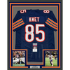 Framed Autographed/Signed Cole Kmet 35x39 Chicago Blue Football Jersey JSA COA