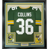 Framed Autographed/Signed Nick Collins 35x39 Green Bay Green Football Jersey PSA/DNA COA