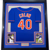 Framed Autographed/Signed Bartolo Colon 35x39 New York Blue Baseball Jersey Beckett BAS COA