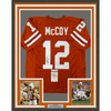 Framed Autographed/Signed Colt McCoy 35x39 Texas Longhorns Orange College Football Jersey JSA COA