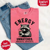 Comfort Colors Energy Unmatched Raccoon Coffee Funny T-Shirt by Adorb Custom Tees