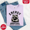 Comfort Colors Energy Unmatched Raccoon Coffee Funny T-Shirt by Adorb Custom Tees