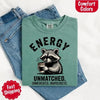 Comfort Colors Energy Unmatched Raccoon Coffee Funny T-Shirt by Adorb Custom Tees
