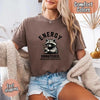 Comfort Colors Energy Unmatched Raccoon Coffee Funny T-Shirt by Adorb Custom Tees