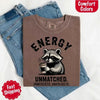 Comfort Colors Energy Unmatched Raccoon Coffee Funny T-Shirt by Adorb Custom Tees