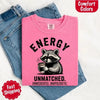 Comfort Colors Energy Unmatched Raccoon Coffee Funny T-Shirt by Adorb Custom Tees