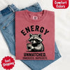 Comfort Colors Energy Unmatched Raccoon Coffee Funny T-Shirt by Adorb Custom Tees