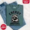 Comfort Colors Energy Unmatched Raccoon Coffee Funny T-Shirt by Adorb Custom Tees