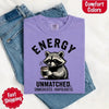 Comfort Colors Energy Unmatched Raccoon Coffee Funny T-Shirt by Adorb Custom Tees