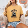 Comfort Colors Energy Unmatched Raccoon Coffee Funny T-Shirt by Adorb Custom Tees