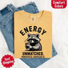 Comfort Colors Energy Unmatched Raccoon Coffee Funny T-Shirt by Adorb Custom Tees