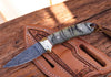 Cowboy Wild West Knife – Damascus Steel, Sheep Horn