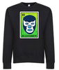 El Luchador Blue Demon Wrestler Loteria Mexican Bingo Style Graphic Tee Shirt by MyWackyTees