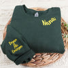 Custom Embroidered Nana Sweatshirt Hoodie - Personalized Kids Names on Sleeve