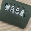 Cute Ghosts & Black Cats Embroidered Sweatshirt – Spooky Season Halloween Crewneck for Cat Lovers by Dog Mom Hat