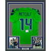 Framed Autographed/Signed DK D.K. Metcalf 35x39 Seattle Green Football Jersey Beckett BAS COA