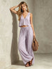 Women's V-Neck Sleeveless Camisole Top & Wide Leg Pants Set by FitiqueFit