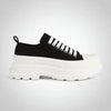 Lace-Up Round Toe Platform Sneakers – Canvas Chunky Sole