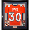 Framed Autographed/Signed Terrell Davis 35x39 SB XXXII MVP Denver Orange Football Jersey JSA COA