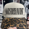 Misbehavin Leopard embroidered hat by Madness & Mayhem LLC